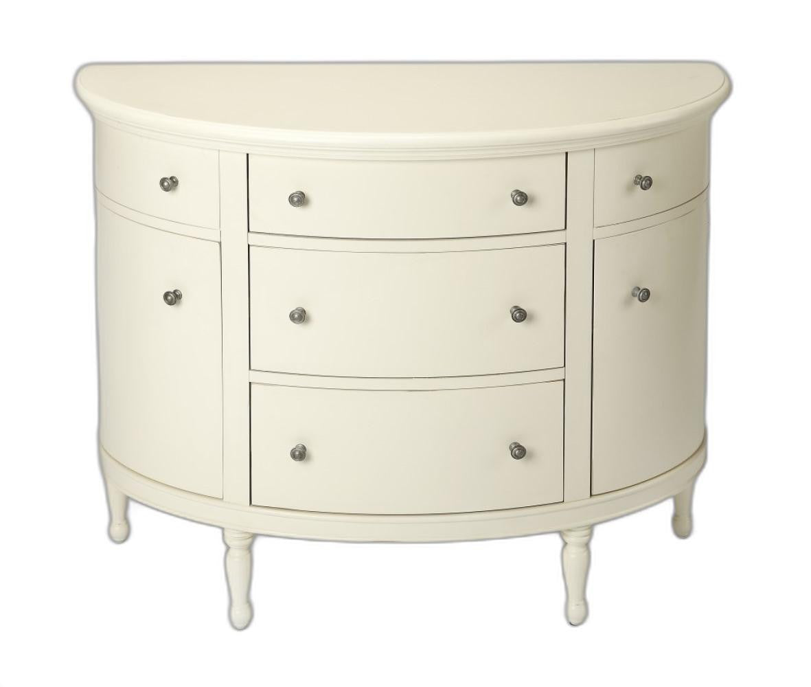 White Demilune Console Chest