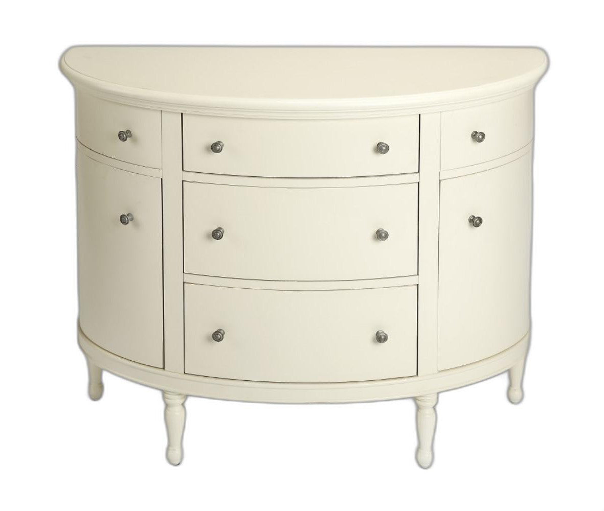 White Demilune Console Chest