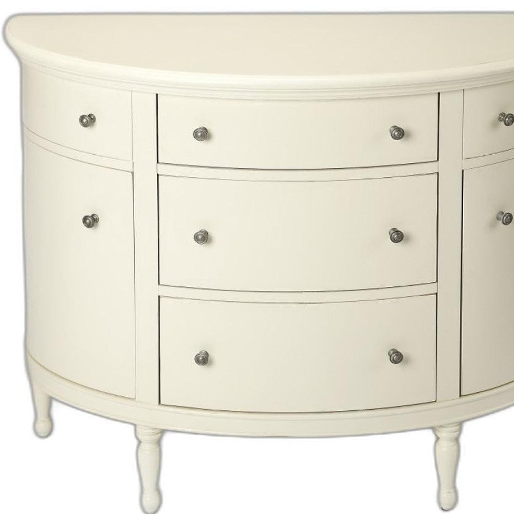 White Demilune Console Chest