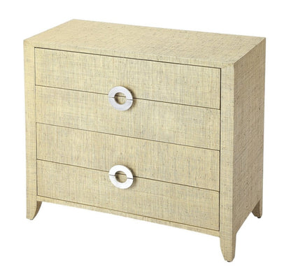 34" Beige Manufactured Wood Four Drawer Chest