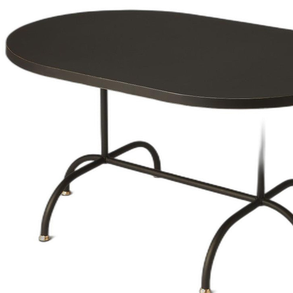 Black Oval Metal Coffee Table