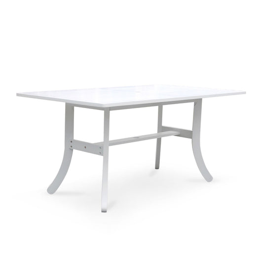 White Dining Table With Curved Legs