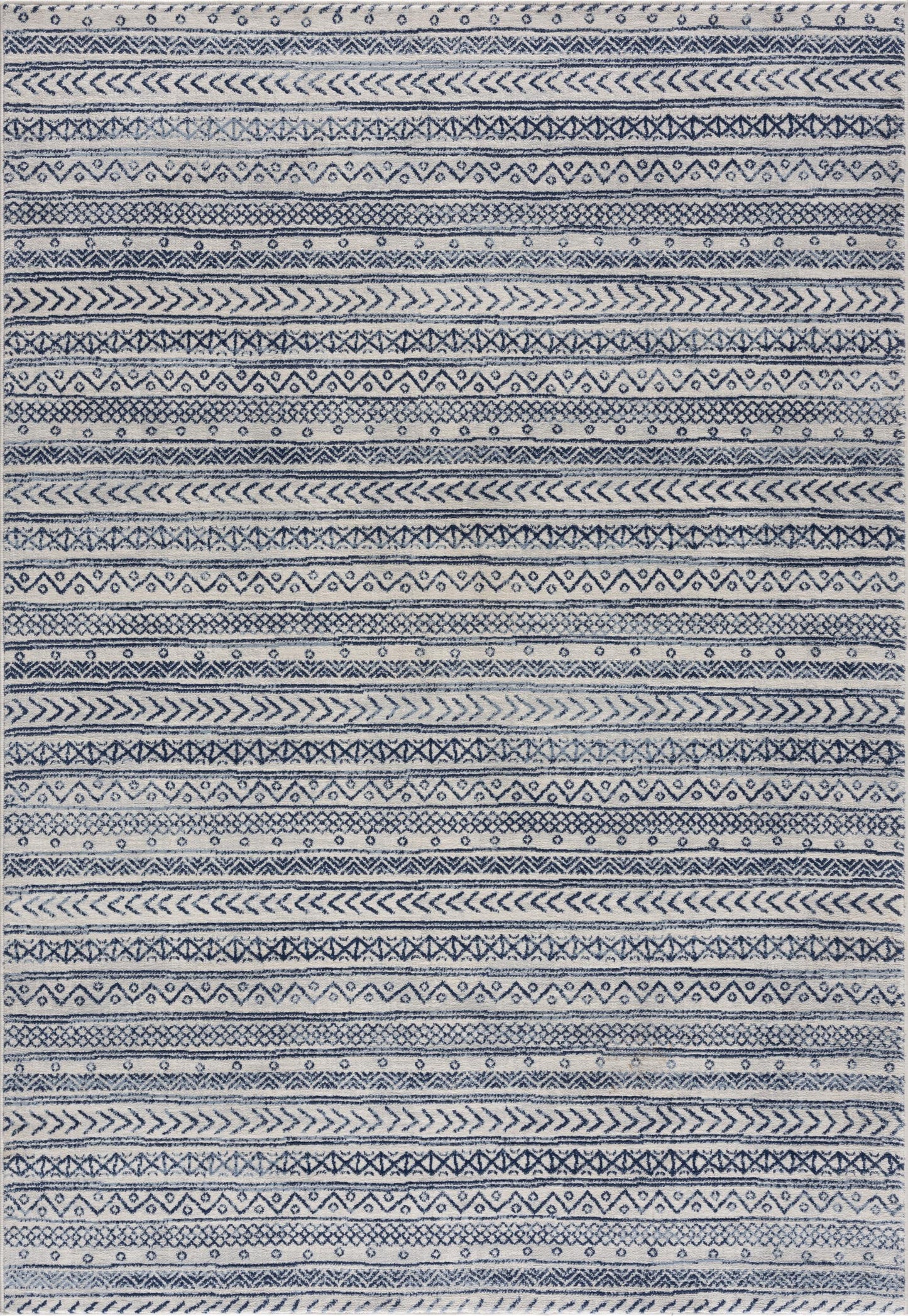 2’ X 4’ Navy Blue Decorative Stripes Area Rug