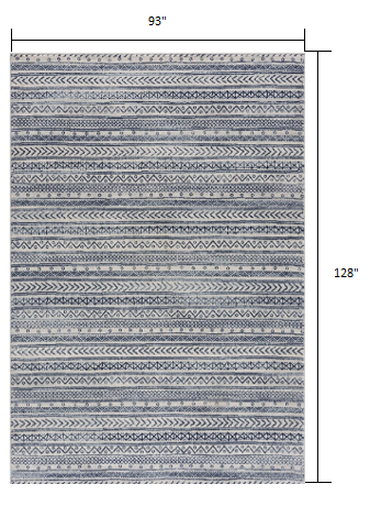 2’ X 4’ Navy Blue Decorative Stripes Area Rug