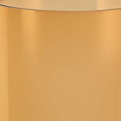 11" Amber And Clear Cylinder Lead Free Crystal Table Vase