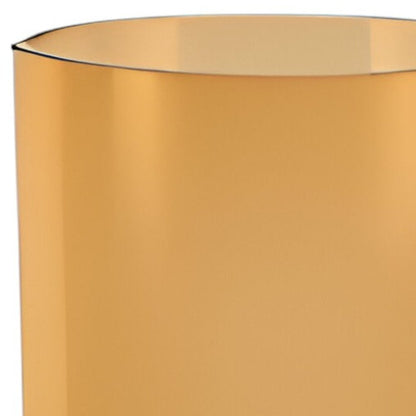 11" Amber And Clear Cylinder Lead Free Crystal Table Vase