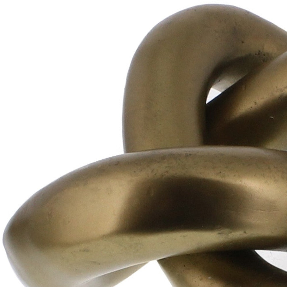 5" Brass Gold Metal Knot Sculpture