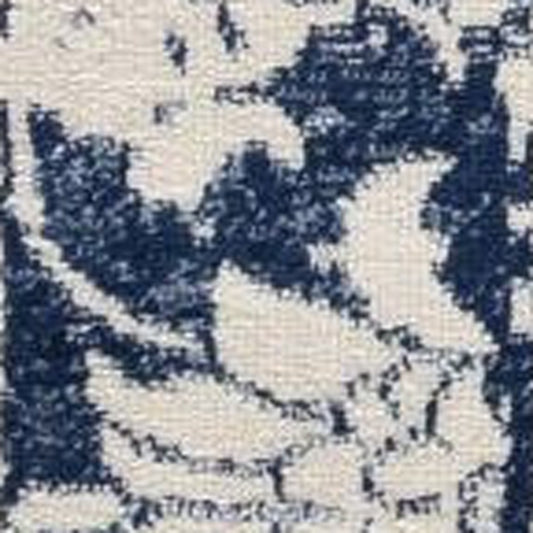 2' X 3' Navy Blue Distressed Floral Scatter Rug