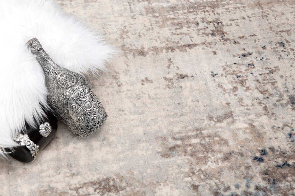 2' X 5' Navy Blue Distressed Striations Area Rug