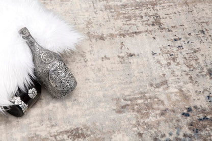 2' X 5' Navy Blue Distressed Striations Area Rug