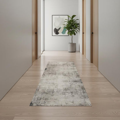 2' X 5' Navy Blue Distressed Striations Area Rug