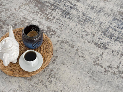 2' X 5' Navy Blue Distressed Striations Area Rug