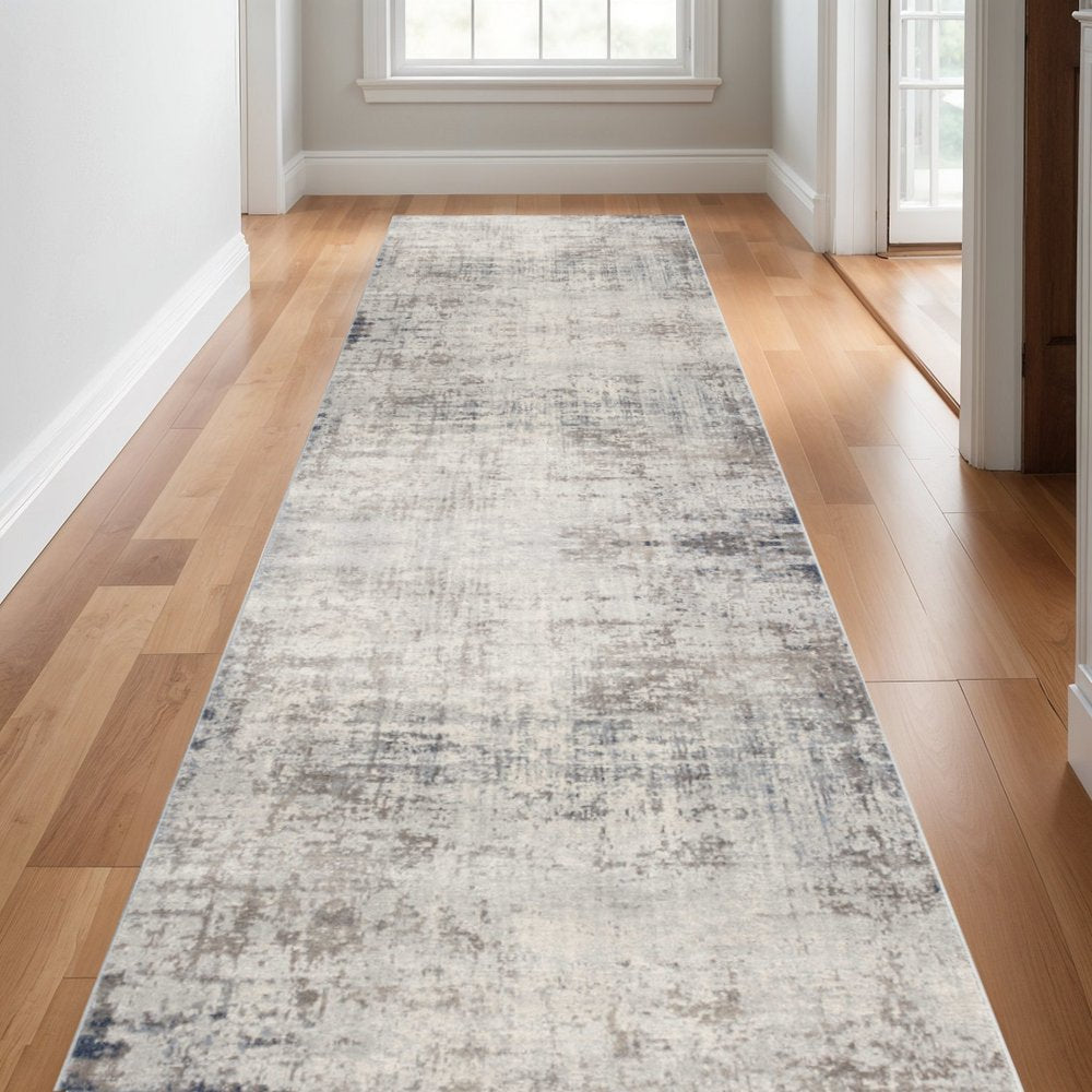 2' X 3' Navy Blue Distressed Striations Scatter Rug