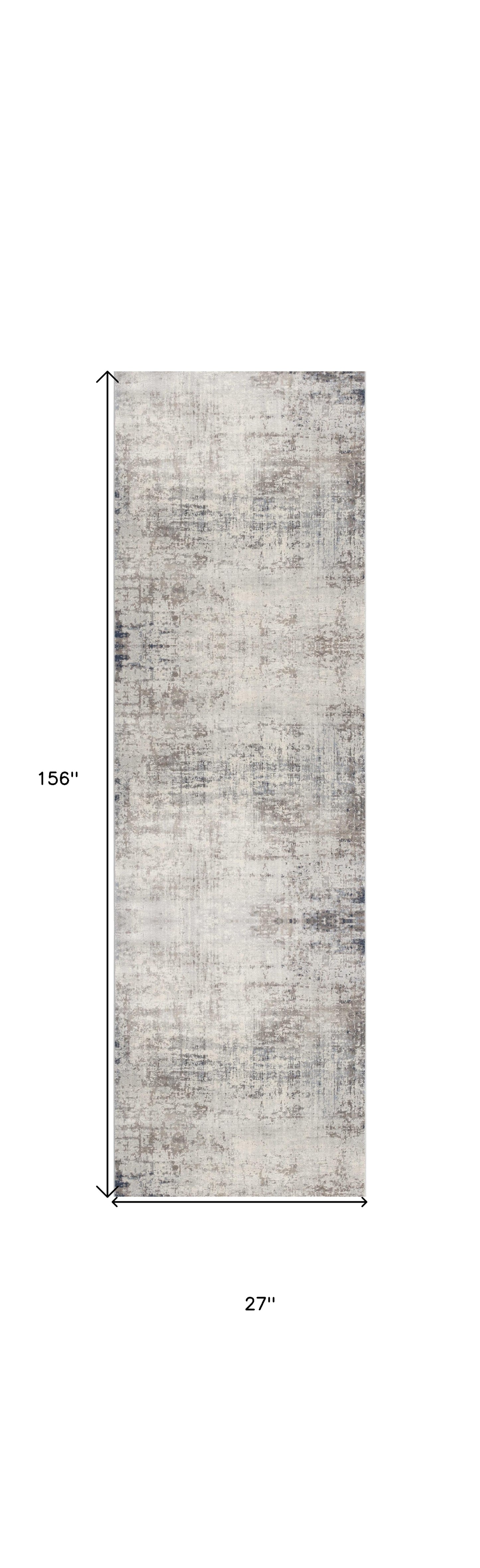 2' X 6' Navy Blue Distressed Striations Area Rug