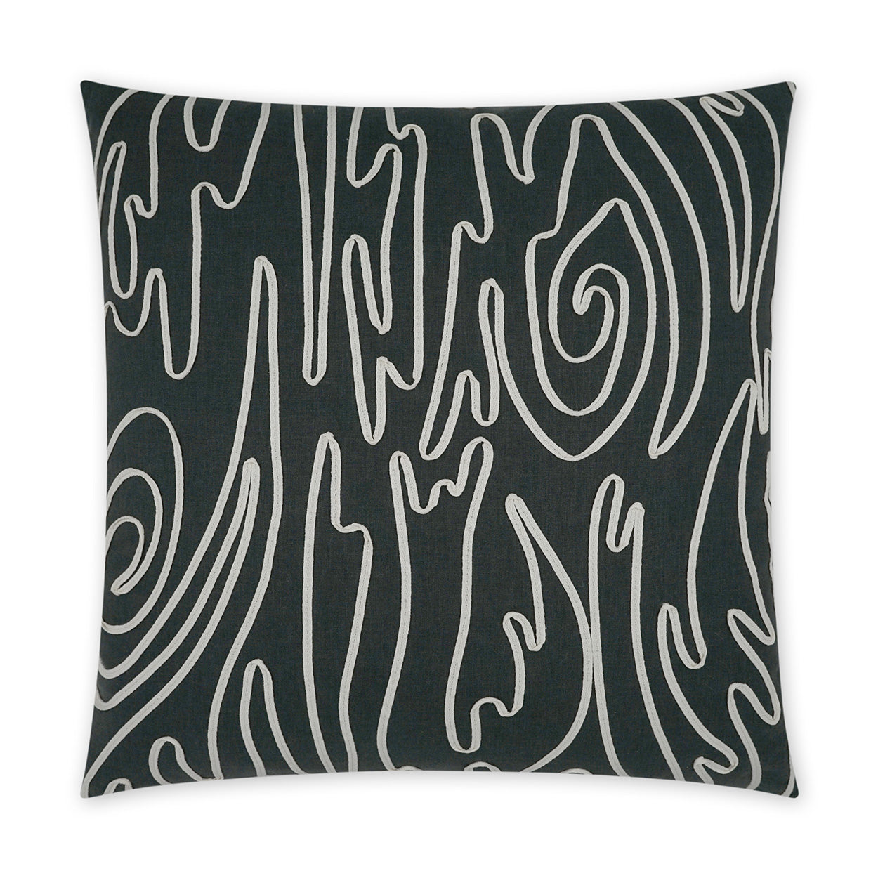 D.V. KAP HOME   24" x 24" Swindler Pillow - Black Abstract, Modern, Beach    - 3902-B-2424
