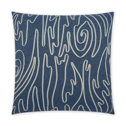 D.V. KAP HOME   24" x 24" Swindler Pillow - Denim Abstract, Modern, Beach    - 3902-D-2424