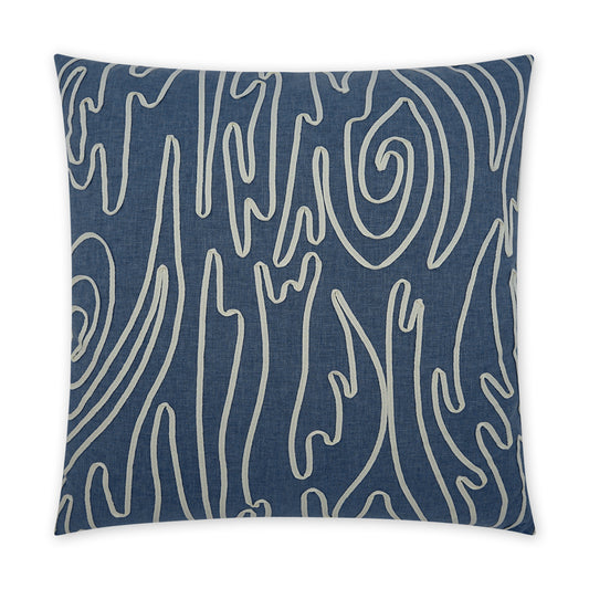 D.V. KAP HOME   24" x 24" Swindler Pillow - Denim Abstract, Modern, Beach    - 3902-D-2424