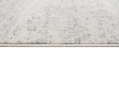 5' X 8' Ivory Distressed Ikat Pattern Area Rug