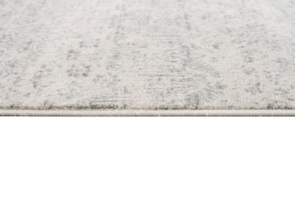 8' X 11' Ivory Distressed Ikat Pattern Area Rug