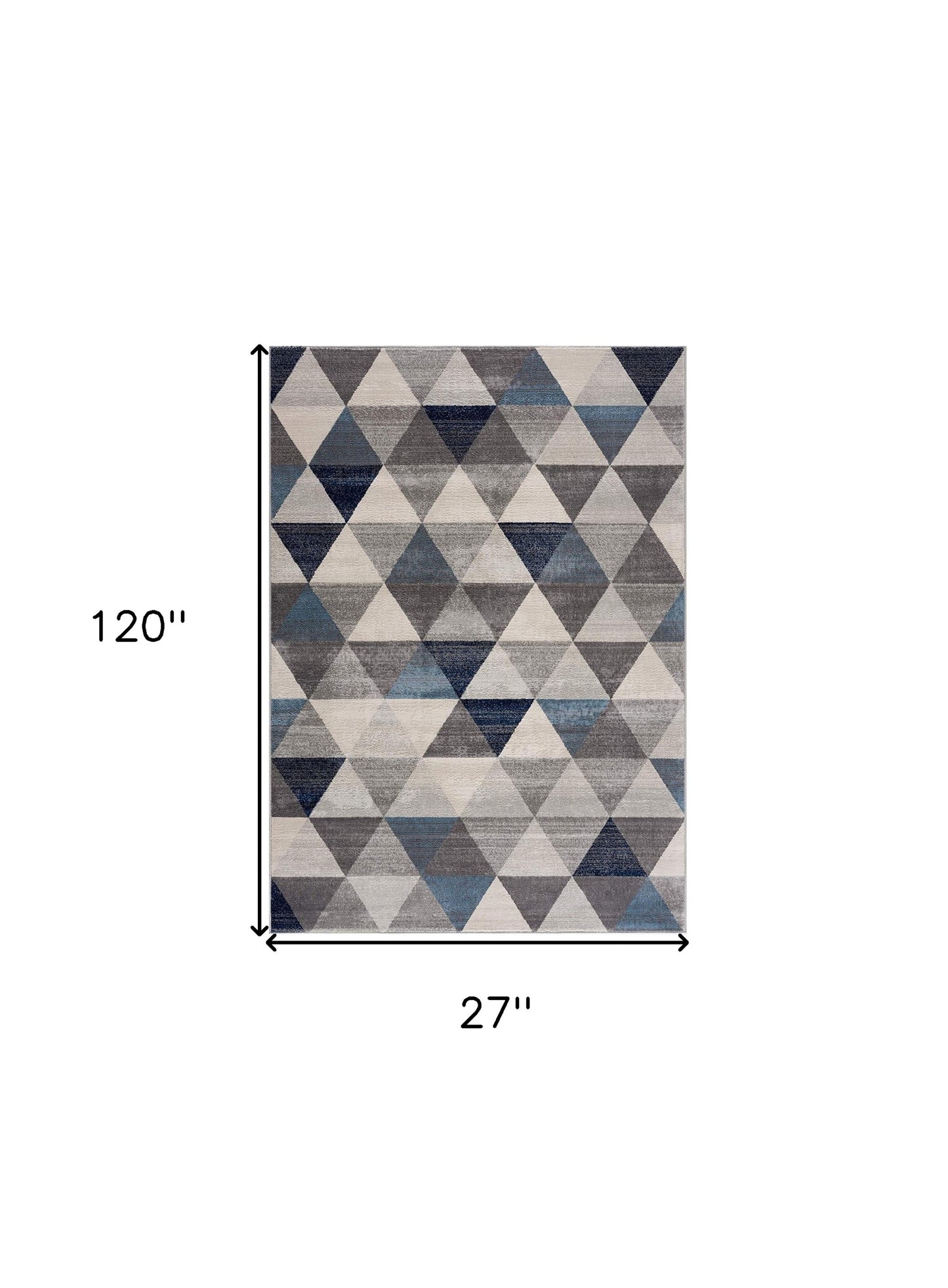 4’ X 6’ Navy Blue Geometric Diamond Area Rug