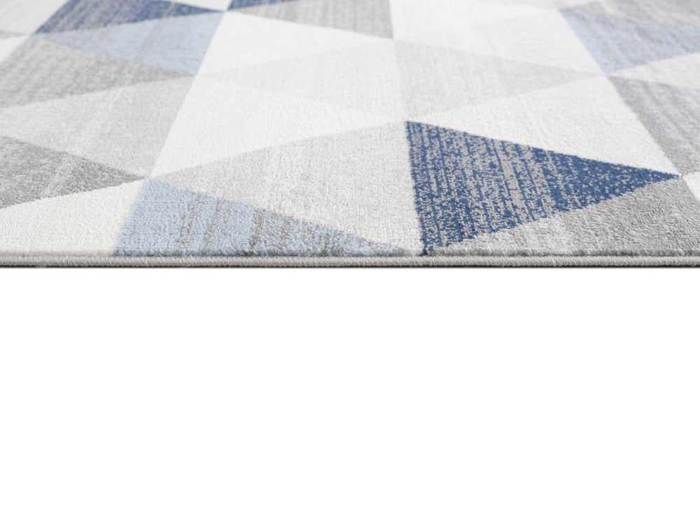 2' X 5' Navy Blue Geometric Diamond Area Rug