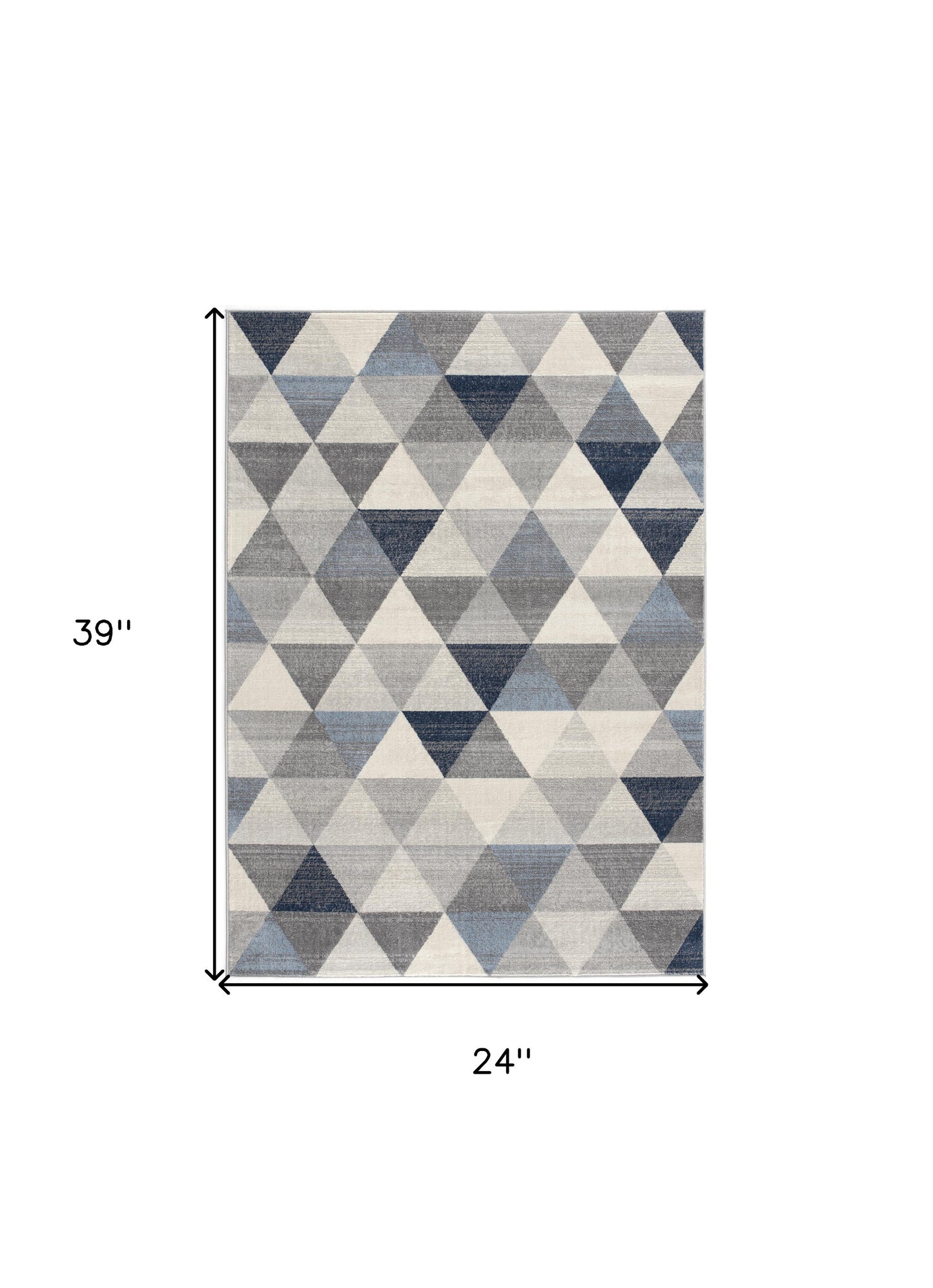 4’ X 6’ Navy Blue Geometric Diamond Area Rug