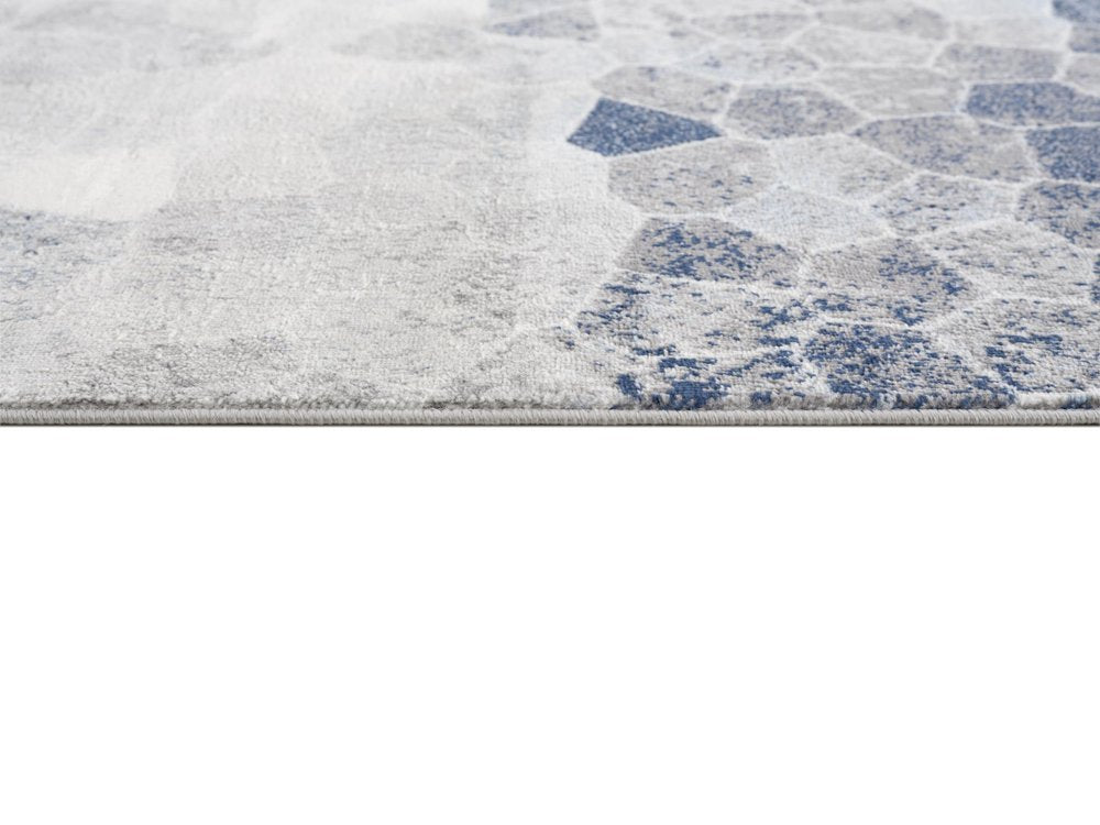 2' X 6' Navy Geometric Area Rug