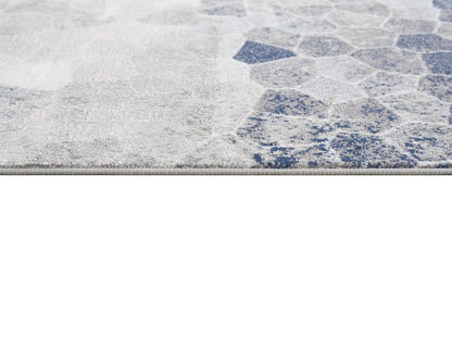 5' X 8' Navy Blue Cobblestone Pattern Area Rug