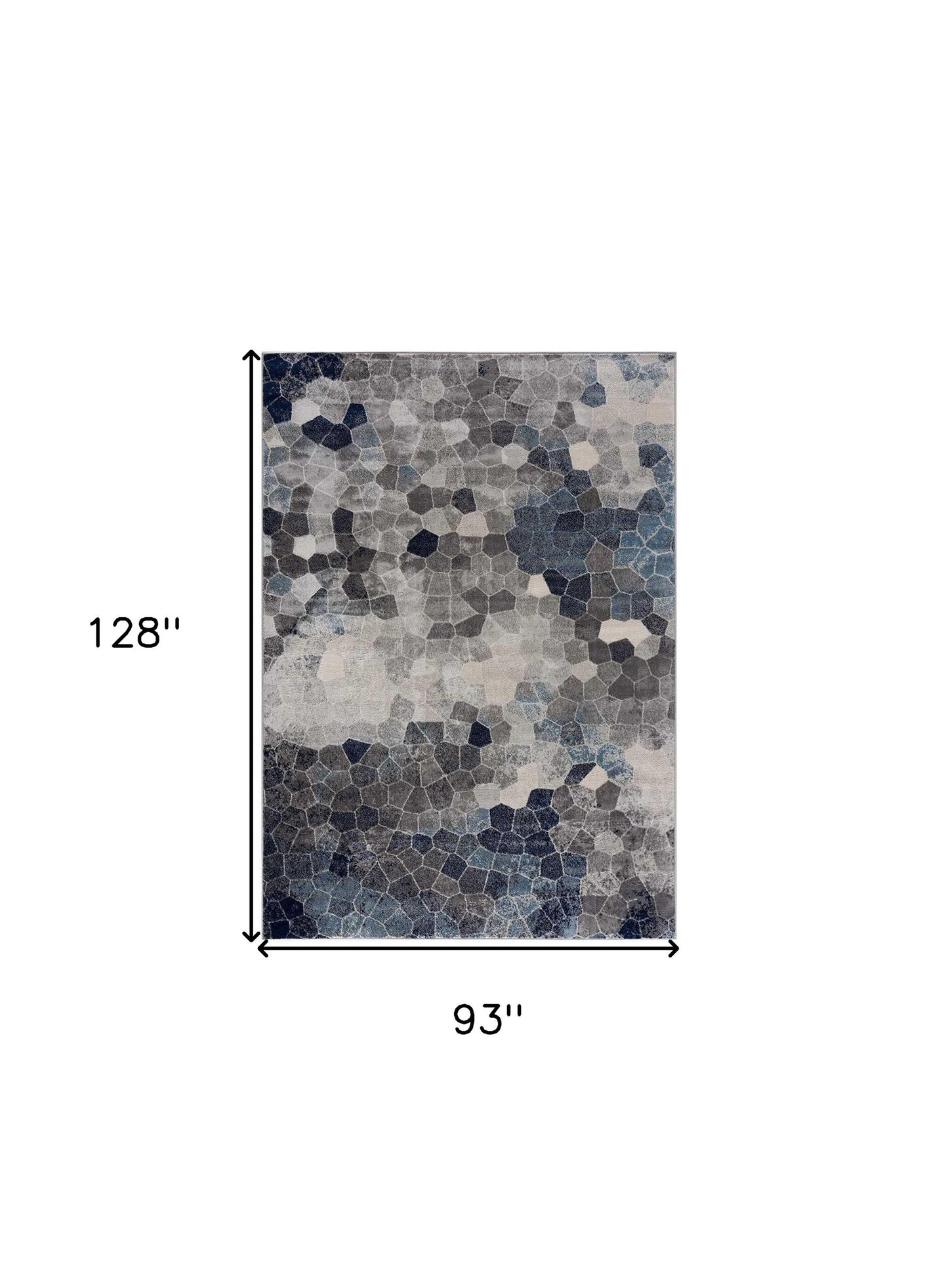 2’ X 5’ Navy Blue Cobblestone Pattern Area Rug