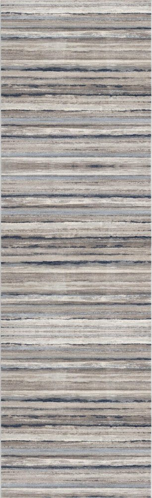 8' Blue Striped Runner Rug