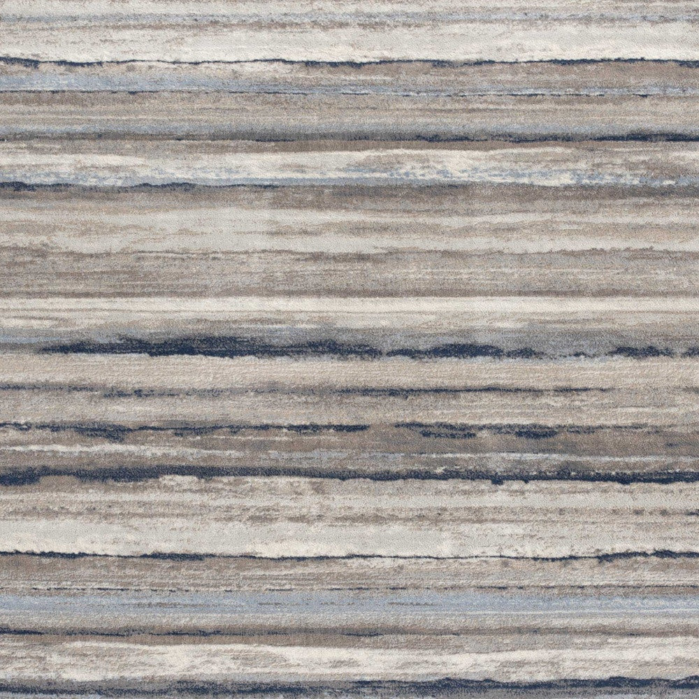 2' X 3' Blue And Beige Distressed Stripes Scatter Rug