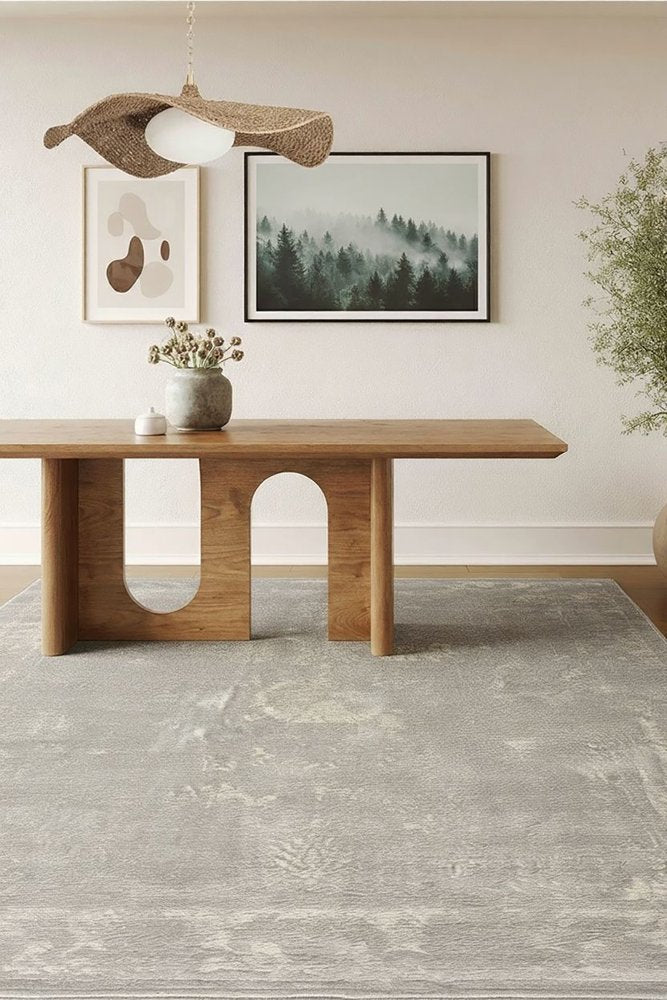 5' X 8' Modern Gray Distressed Area Rug