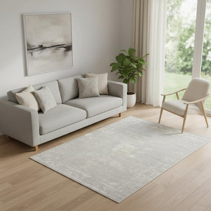 8' X 11' Modern Gray Distressed Area Rug