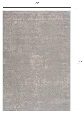 5' X 8' Modern Gray Distressed Area Rug