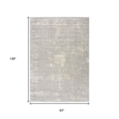5' X 8' Modern Gray Distressed Area Rug