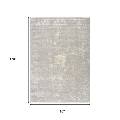 5' X 8' Modern Gray Distressed Area Rug
