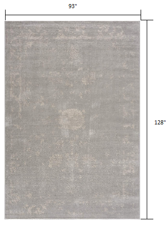 5' X 8' Modern Gray Distressed Area Rug