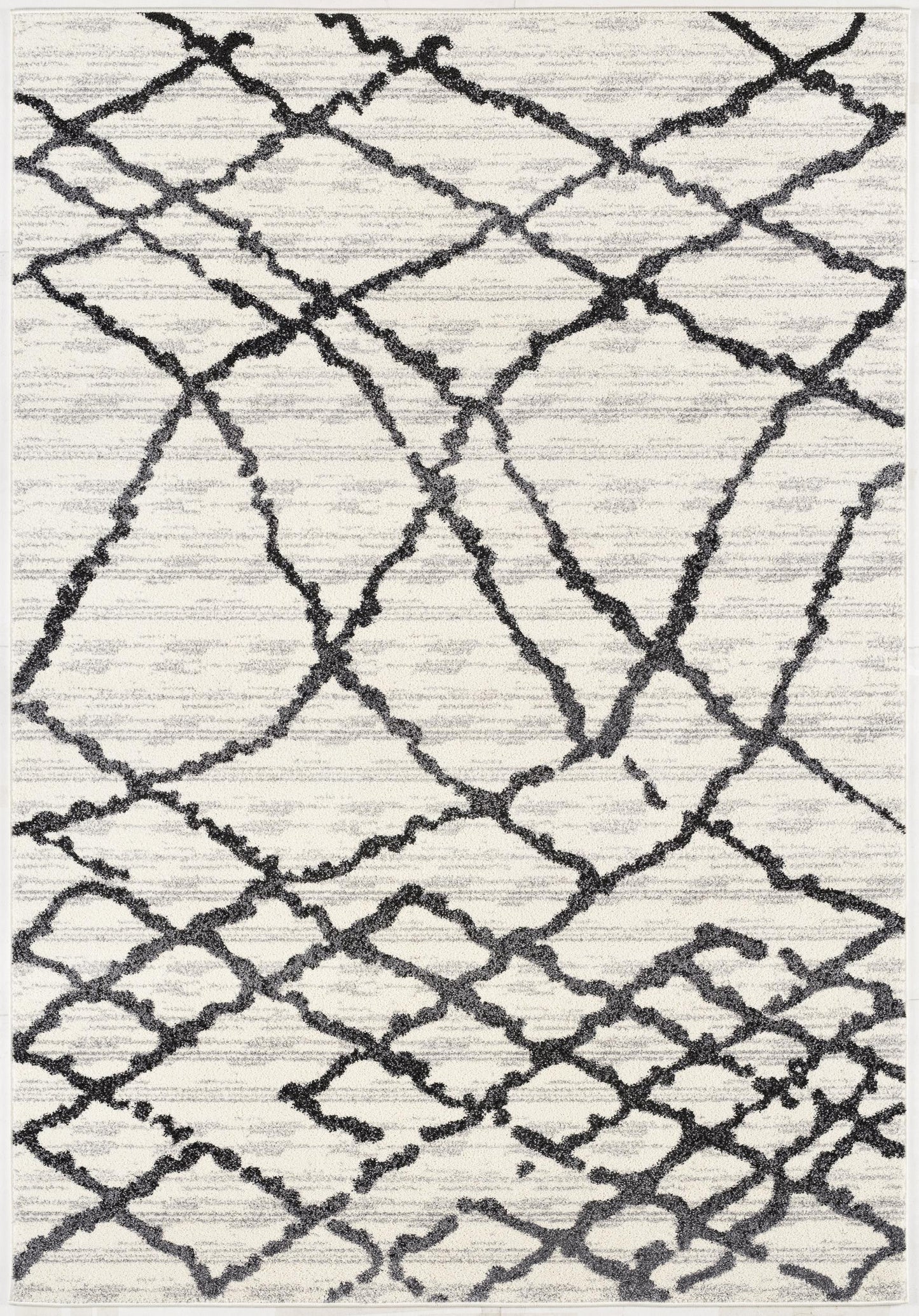 8' X 11' Gray And Black Modern Abstract Area Rug