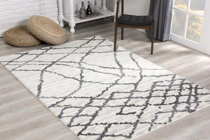 5' X 8' Gray And Black Modern Abstract Area Rug
