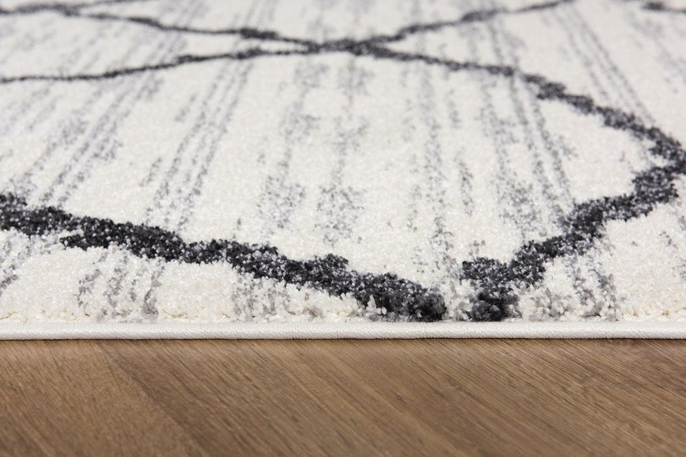 5' X 8' Gray And Black Modern Abstract Area Rug