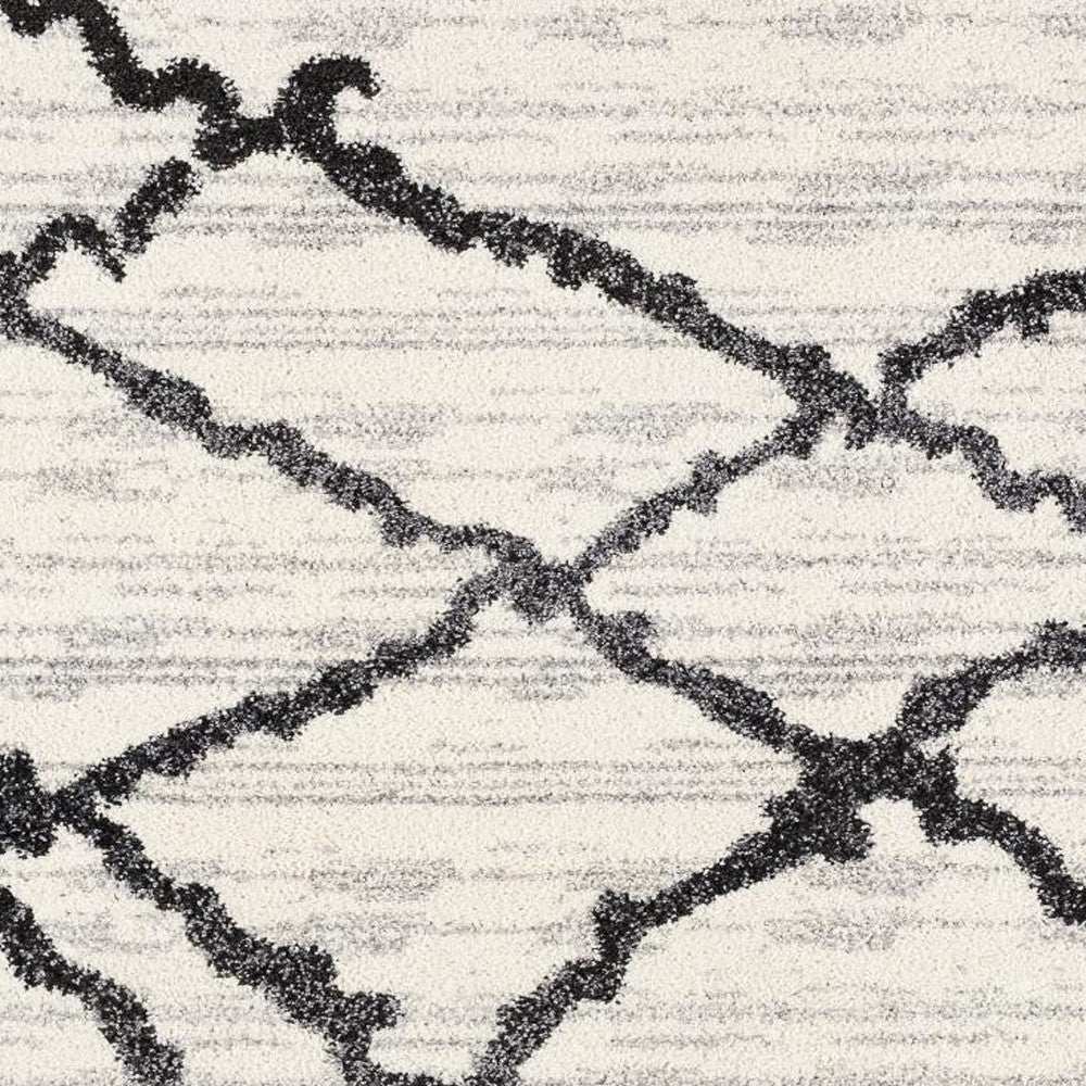 8' X 11' Gray And Black Modern Abstract Area Rug