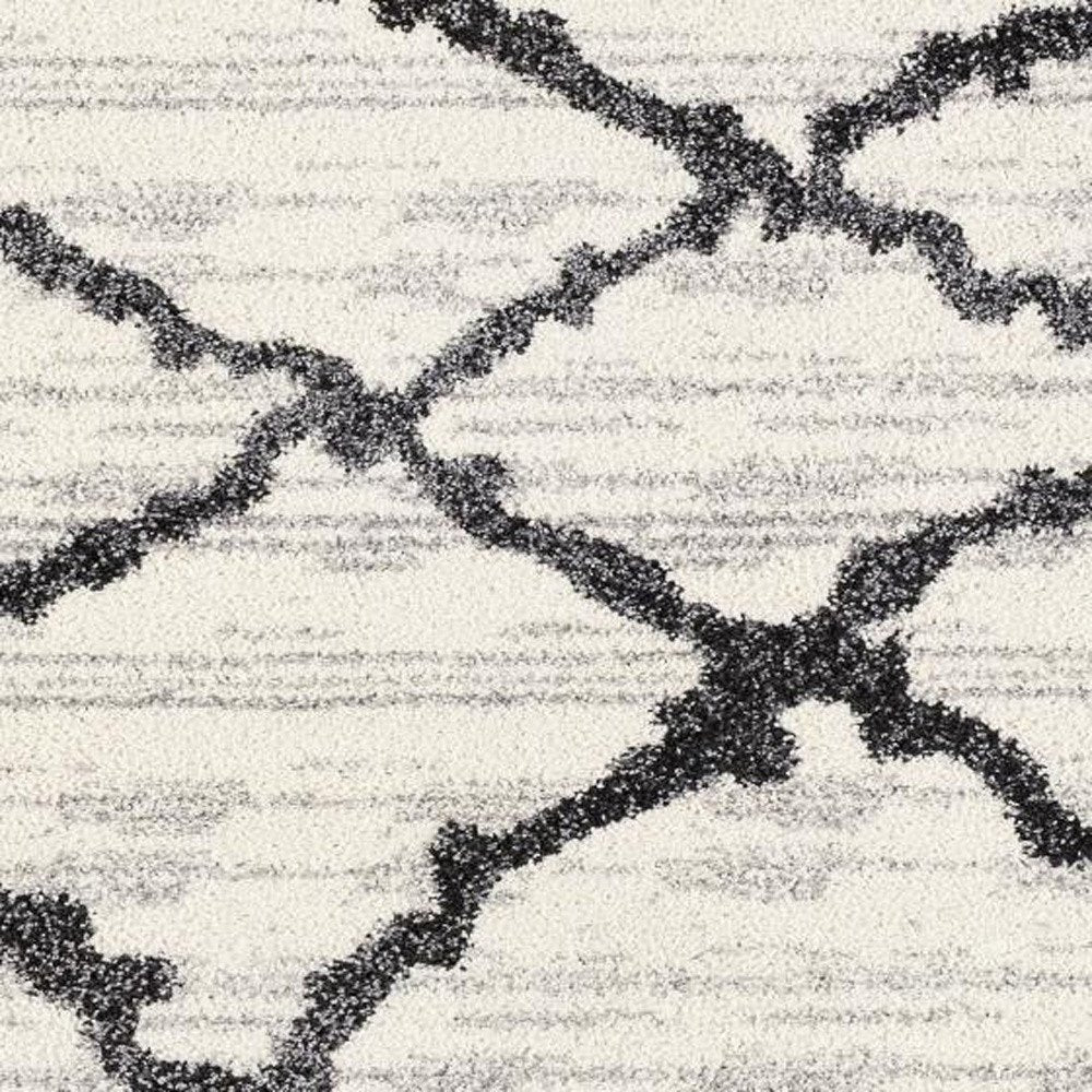 5' X 8' Gray And Black Modern Abstract Area Rug