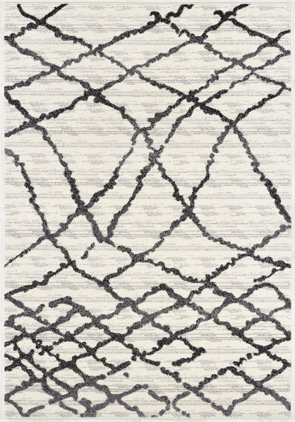 5' X 8' Gray And Black Modern Abstract Area Rug