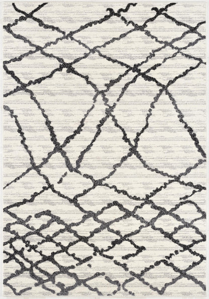 5' X 8' Gray And Black Modern Abstract Area Rug