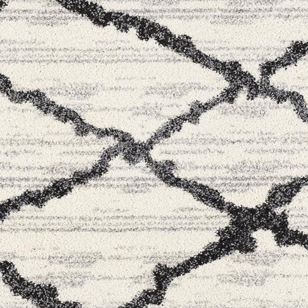 8' X 11' Gray And Black Modern Abstract Area Rug