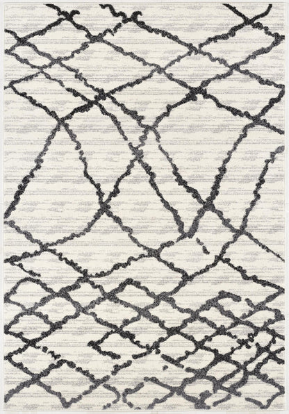 5' X 8' Gray And Black Modern Abstract Area Rug