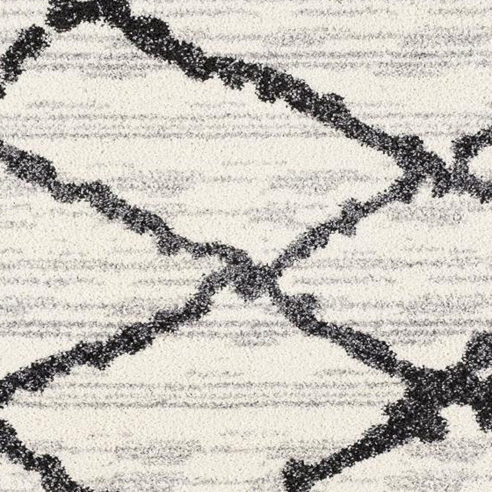 8' X 11' Gray And Black Modern Abstract Area Rug