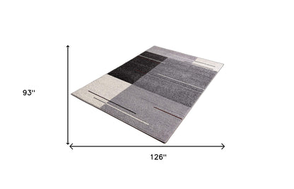 4' X 6' Gray Modern Geometric Area Rug