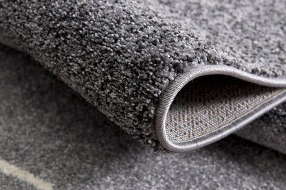 4' X 6' Gray Modern Geometric Area Rug