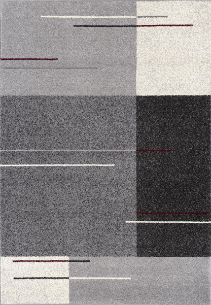 4' X 6' Gray Modern Geometric Area Rug